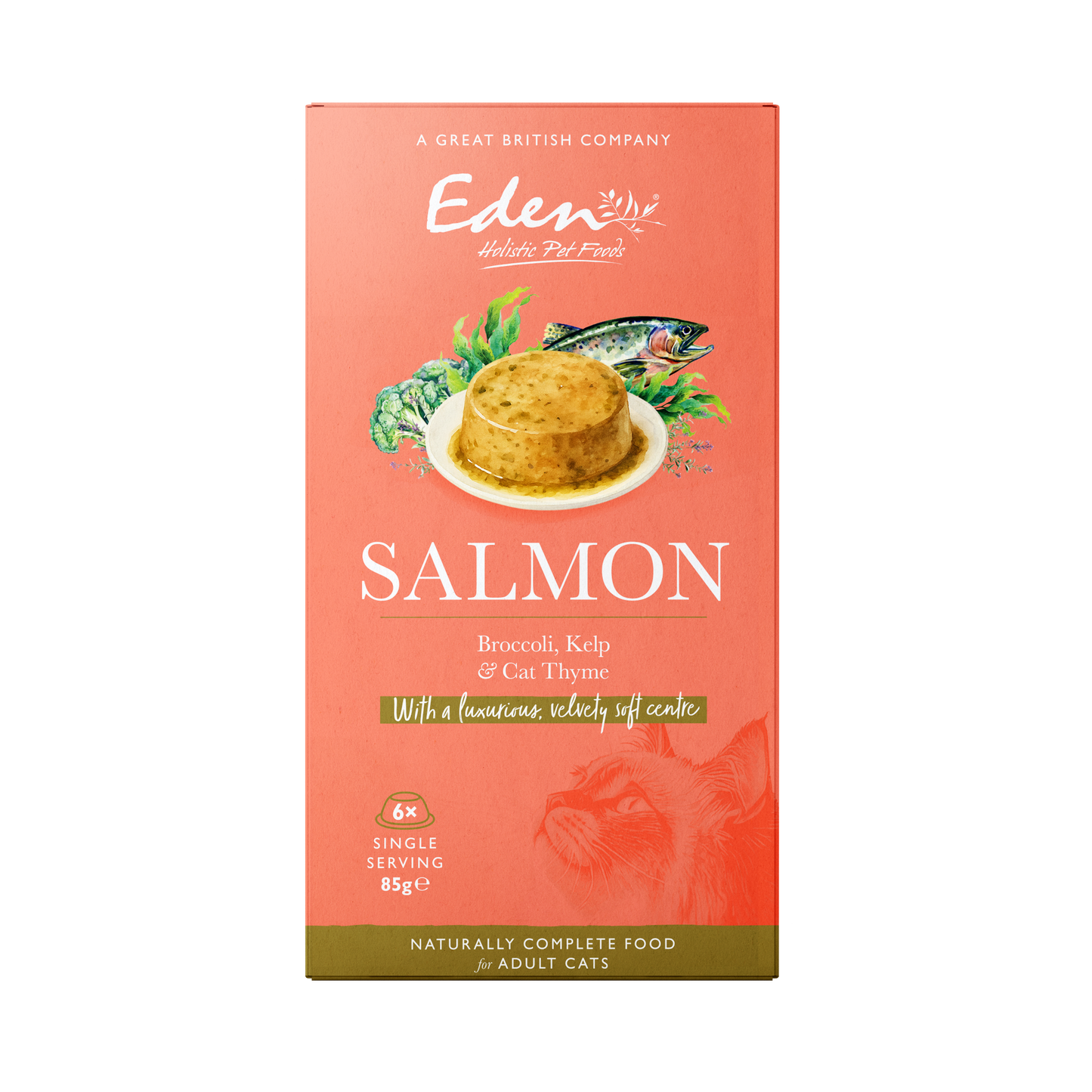 Eden Wet Cat Food: Feline Feast Salmon & Broccoli 6x85g