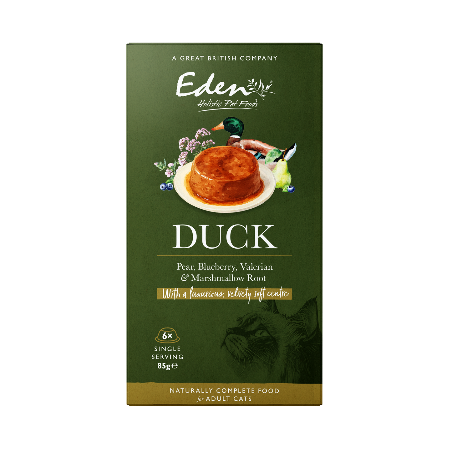 Eden Wet Cat Food: Feline Feast Duck, Pear & Blueberry 6x85g