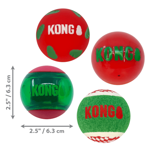 KONG Christmas Occasions Balls Medium 4pk