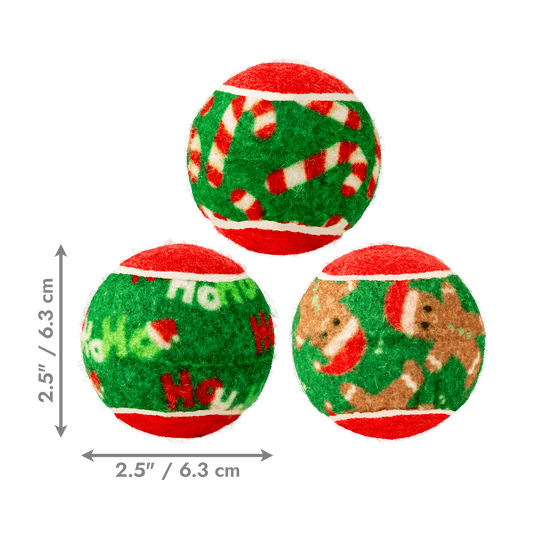 KONG Christmas SqueakAir Balls Medium 6pk