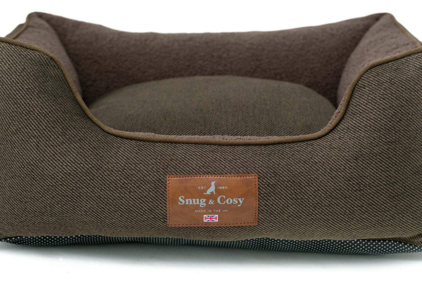 Snug & Cosy Heritage Tweed High Sided Orthopaedic Chocolate Bed