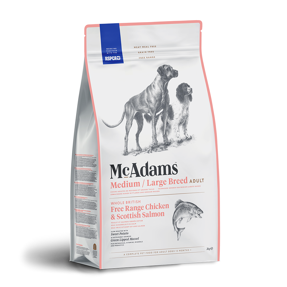 McAdams Dog Food: Adult Medium/ Large Breed Free Range Chicken & Salmon