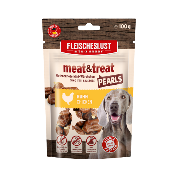 Fleischeslust Meat & Treat Pearls Chicken Dog Treat 100g