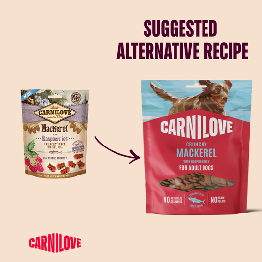 Carnilove Dog Treats: Crunchy Mackerel with Raspberries 200g
