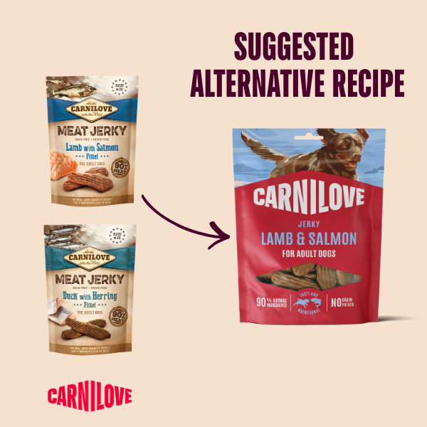 Carnilove Dog Treats: Jerky Lamb with Salmon 100g