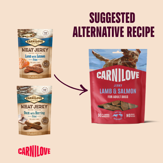 Carnilove Dog Treats: Jerky Lamb with Salmon 100g
