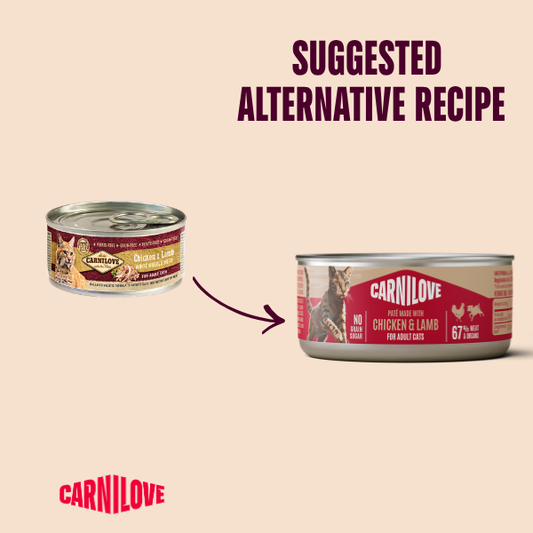 Carnilove Wet Cat Food: Can Adult Chicken & Lamb Pate 100g