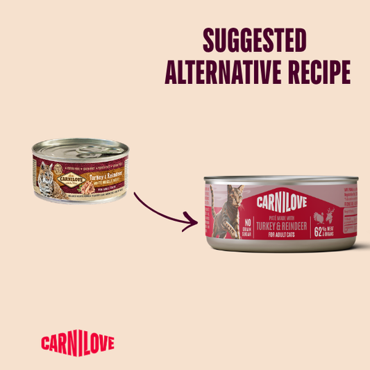 Carnilove Wet Cat Food: Can Adult Turkey & Reindeer Pate 100g