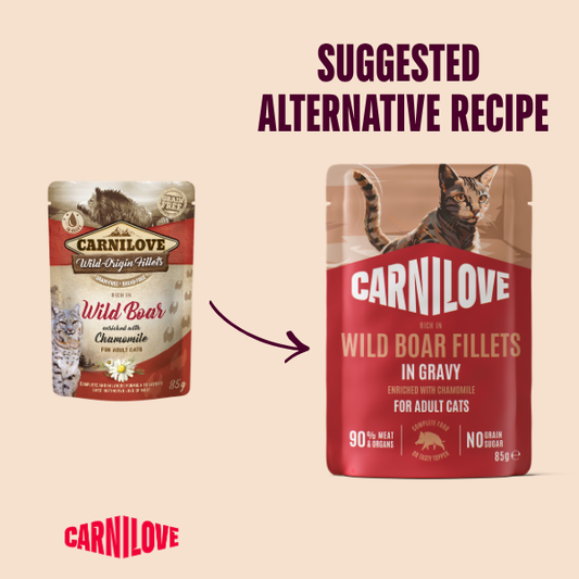Carnilove Wet Cat Food: Pouch Adult Wild Boar with Chamomile in Gravy 85g