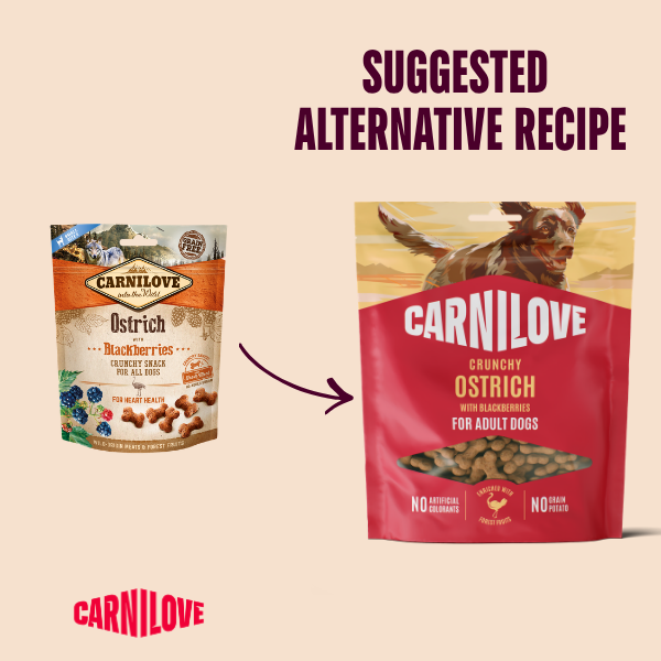 Carnilove Dog Treats: Crunchy Ostrich with Blackberries 200g