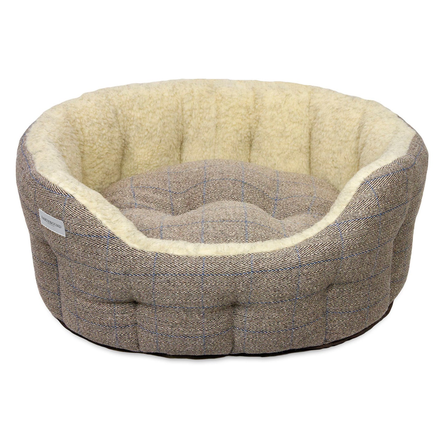 Earthbound Round Traditional Tweed Bed Beige