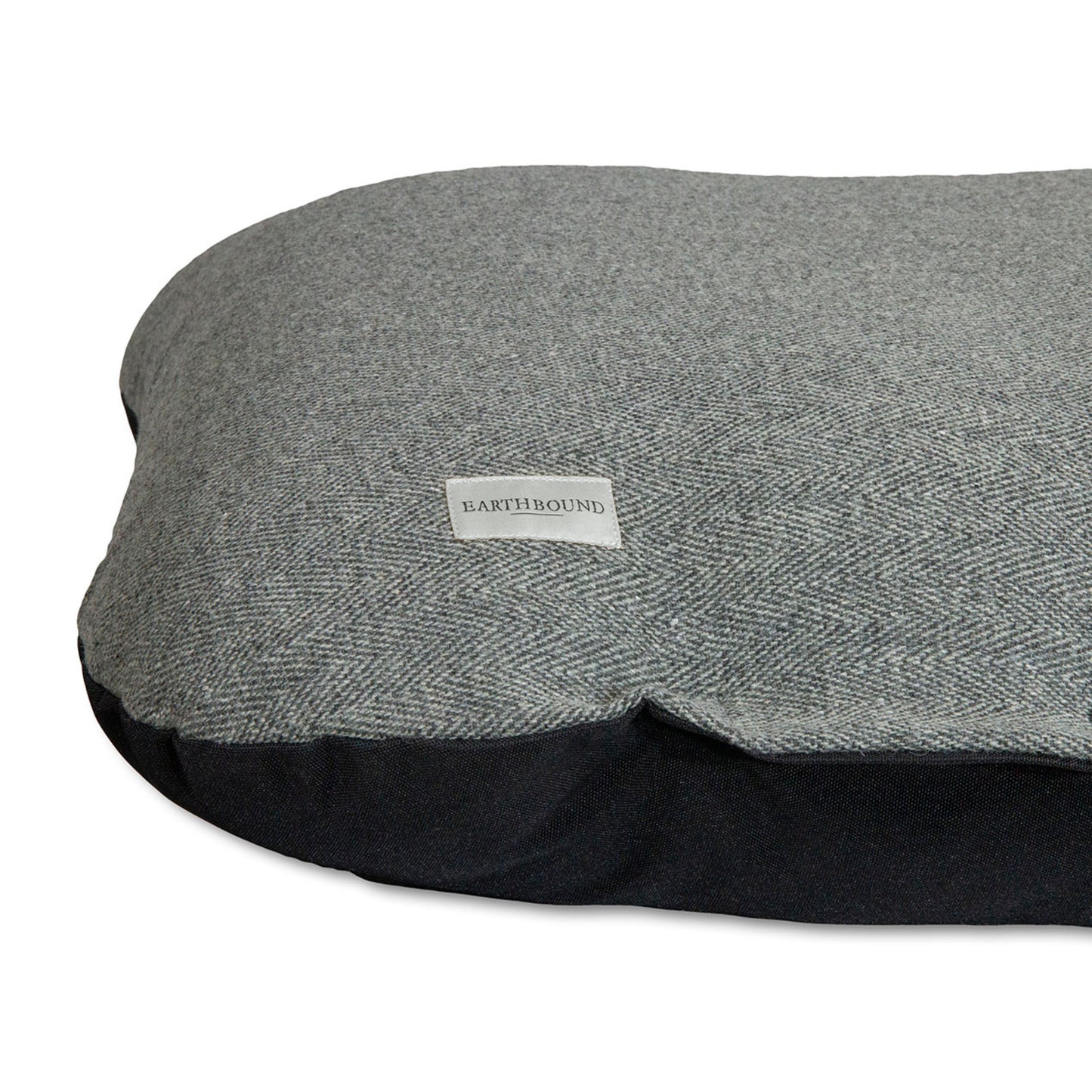 Earthbound Flat Cushion Tweed Steel Grey