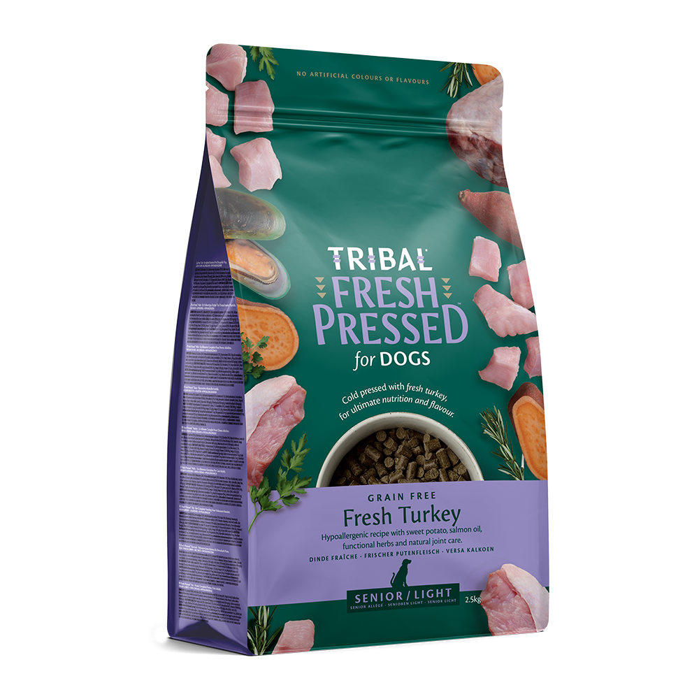 Tribal Dog Food: Senior/ Light Cold Pressed Fresh Turkey