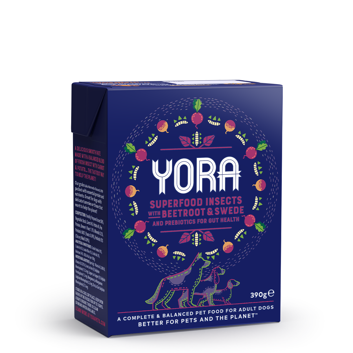 YORA Dog Food: Pâté Insect, Beetroot & Swede 390g