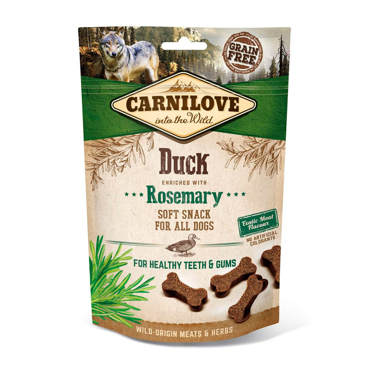 Carnilove Dog Treats: Soft Duck with Rosemary 200g