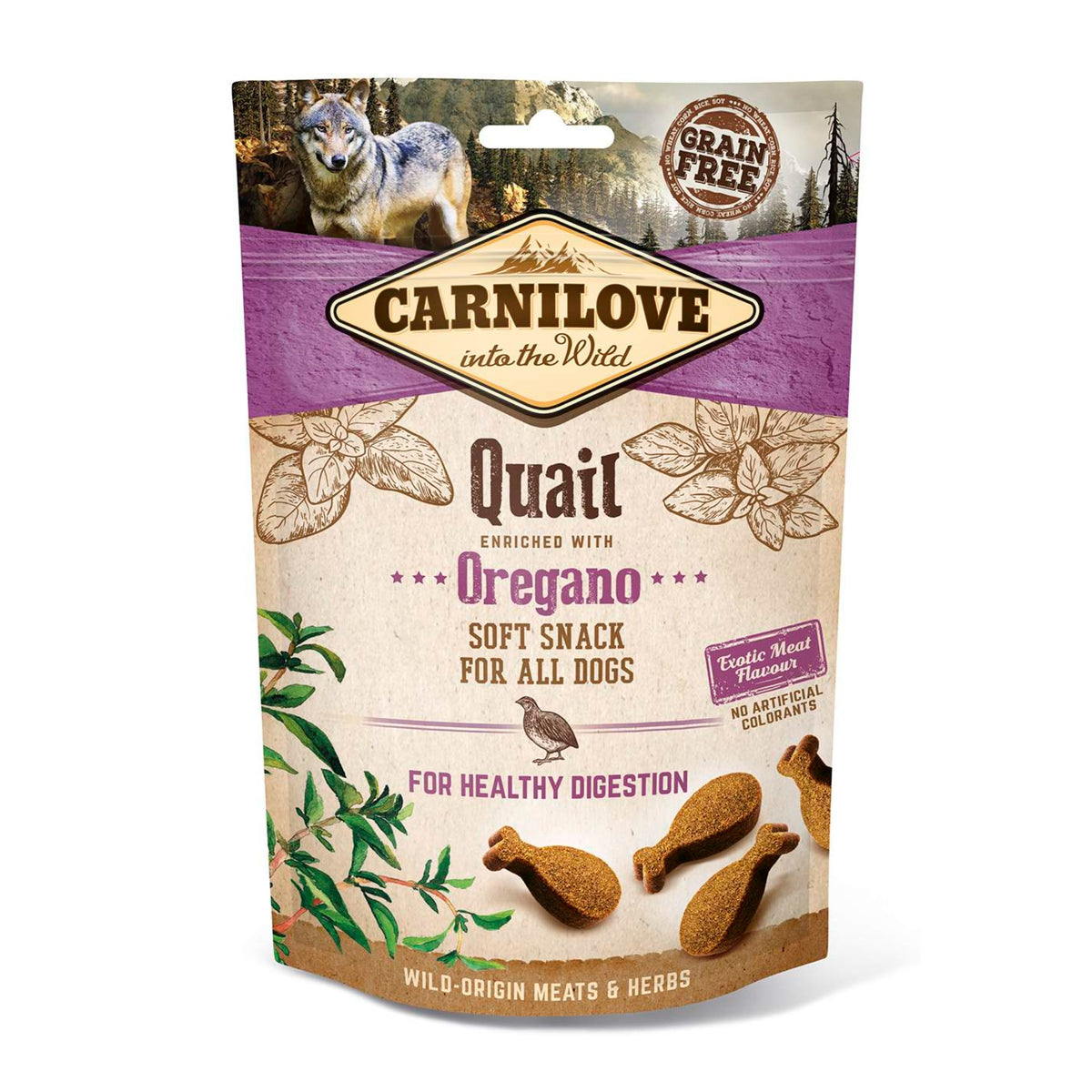 Carnilove Dog Treats: Soft Quail with Oregano 200g