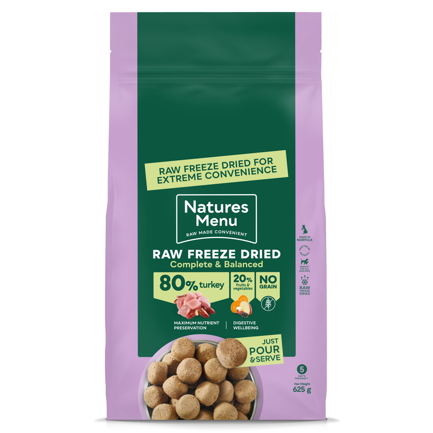 Natures Menu Freeze Dried 80% Turkey Dog Food