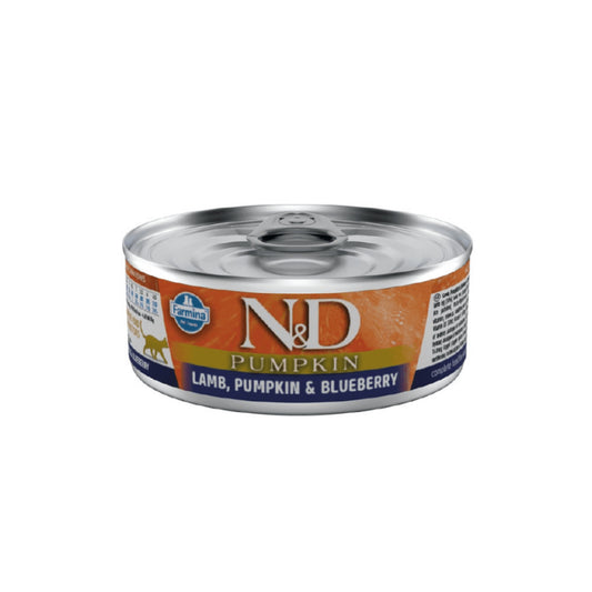 Natural & Delicious Wet Cat Food: Pumpkin Adult Lamb, Pumpkin & Blueberry 70g