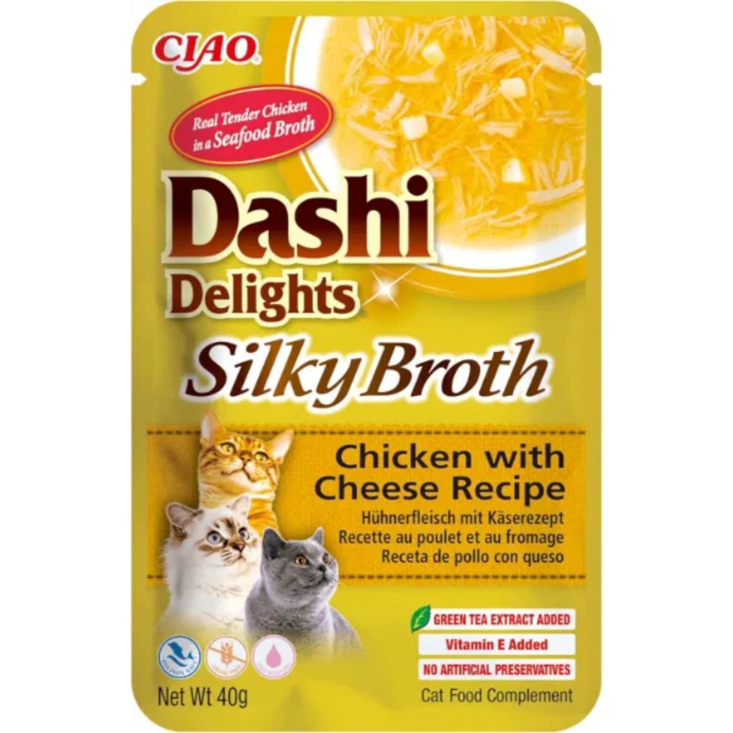 CIAO Cat Dashi Delights Delicate Silky Broth Chicken with Cheese Recipe 40g