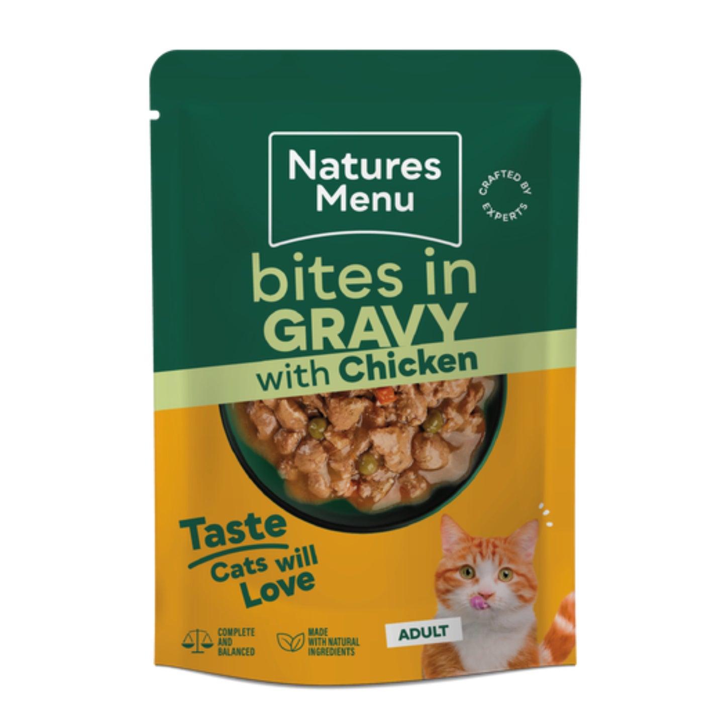 Natures Menu Wet Cat Food: Pouch Adult Chicken Bites in Gravy 85g