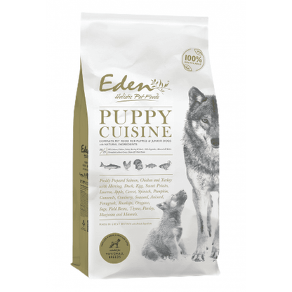 Eden Dog Food: 80/20 Puppy Cuisine Medium Kibble 12kg (Damaged Bag)