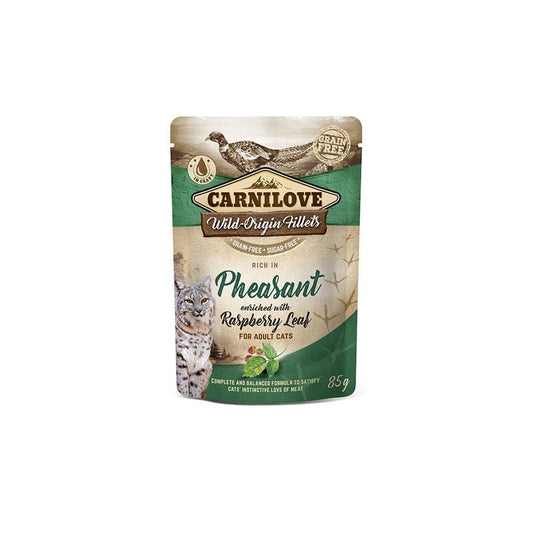 Carnilove Wet Cat Food: Pouch Adult Pheasant with Raspberry 85g