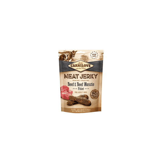 Carnilove Dog Treats: Meat Jerky Beef & Beef Muscle 100g