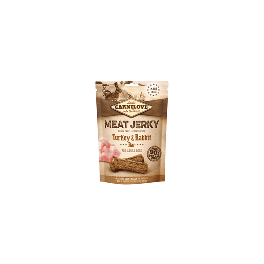 Carnilove Dog Treats: Meat Jerky Turkey & Rabbit 100g
