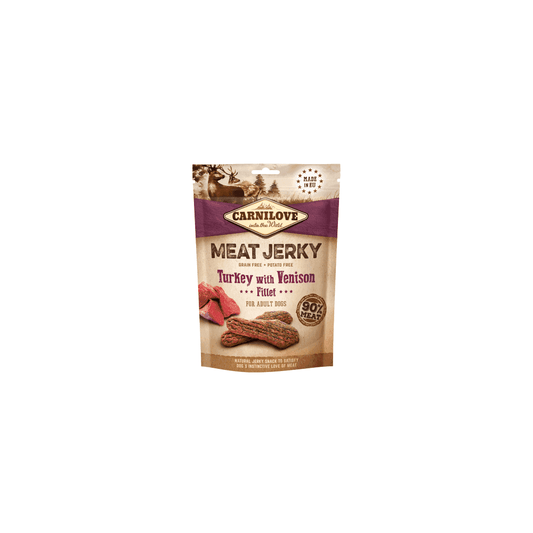 Carnilove Dog Treats: Meat Jerky Turkey with Venison 100g