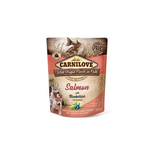 Carnilove Wet Dog Food: Pouch Puppy Salmon with Blueberries 300g