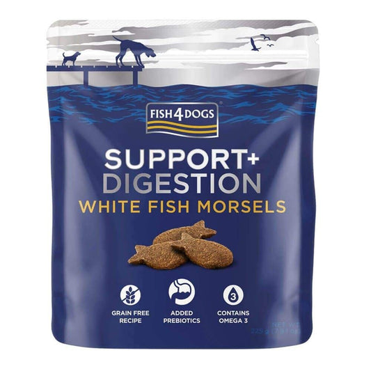 Fish4Dogs Treats: Support+ White Fish Digestion Morsels 225g