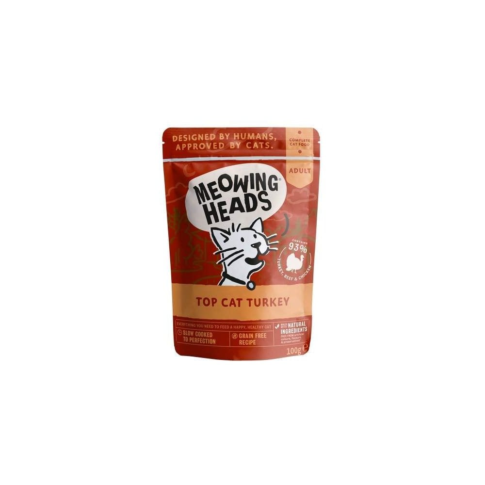 Meowing Heads Wet Cat Food: Top Cat Turkey 100g