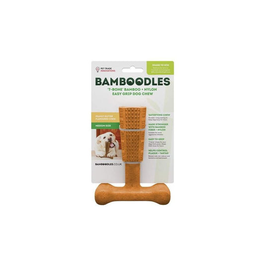 Bamboodles T-Bone Chew Peanut Butter Flavour