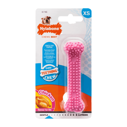 Nylabone Puppy Chicken Dental Bone Pink Extra Small