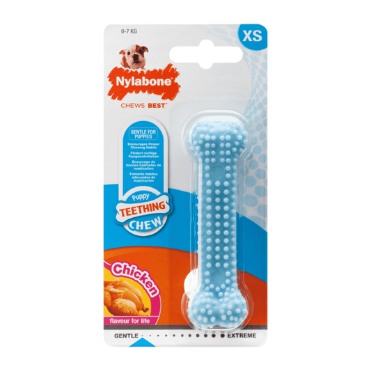 Nylabone Puppy Chicken Dental Bone Blue Extra Small