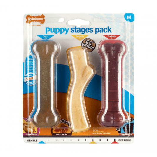 Nylabone Puppy Chew Stages Triple Pack Medium