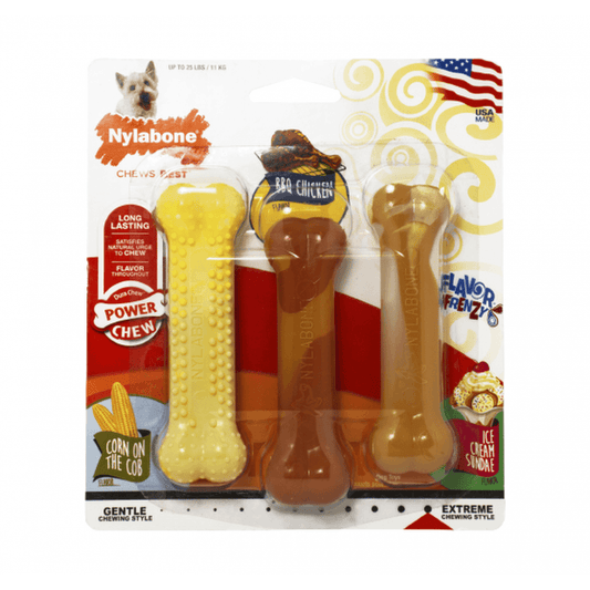 Nylabone Chicken/ Vanilla/ Corn Extreme Triple Pack Small