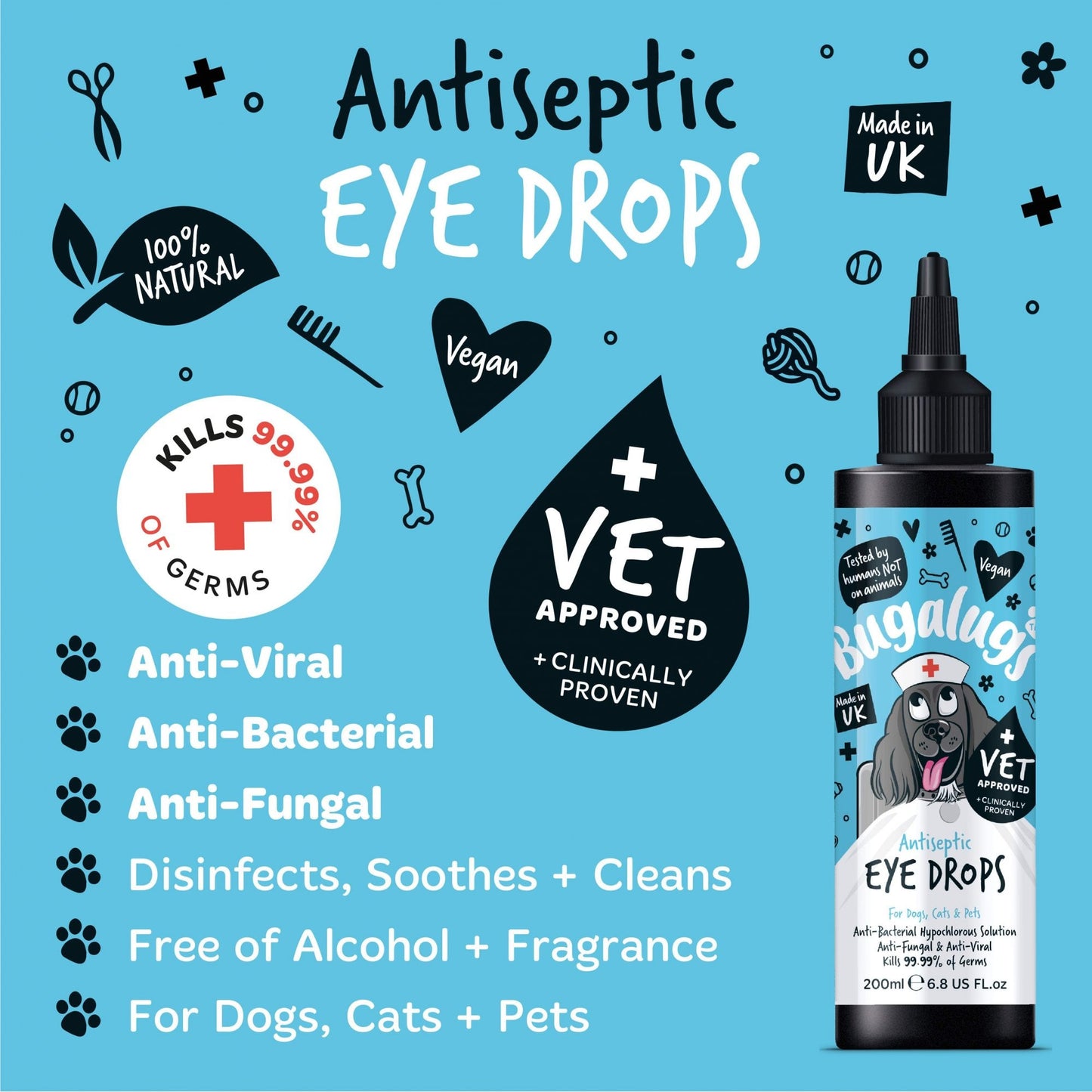 Bugalugs Antiseptic Eye Drops 200ml