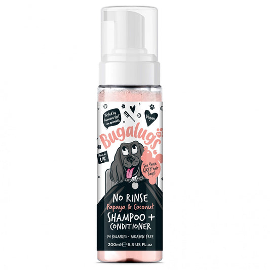 Bugalugs No Rinse Dog Shampoo & Conditioner Papaya & Coconut 200ml