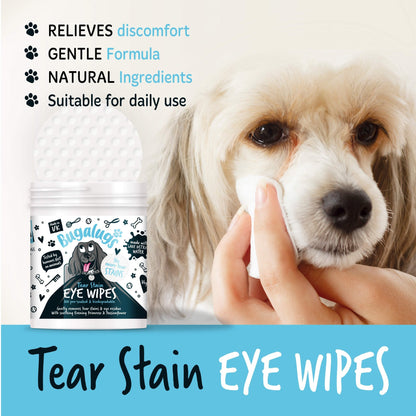 Bugalugs Tear Stain Eye Wipes for Dogs 100pk