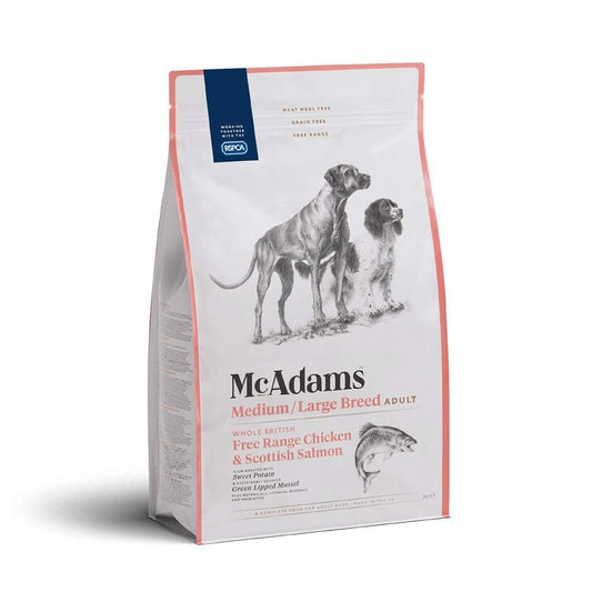 McAdams Dog Food: Adult Medium/ Large Breed Free Range Chicken & Salmon