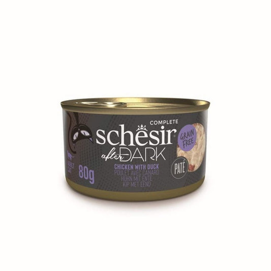 Schesir After Dark Wet Cat Food: Adult Chicken with Duck in Pate 80g