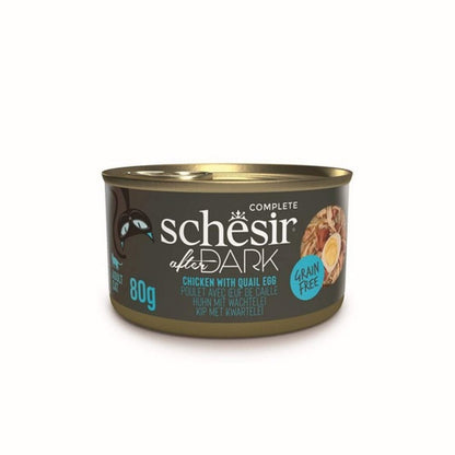 Schesir After Dark Wet Cat Food: Adult Chicken with Quail Egg in Broth 80g
