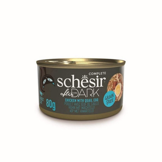 Schesir After Dark Wet Cat Food: Adult Chicken with Quail Egg in Pate 80g