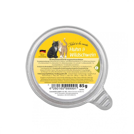Granatapet Wet Cat Food: Filet á La Carte Chicken with Wild Boar 85g