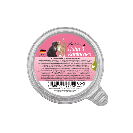 Granatapet Wet Cat Food: Filet á La Carte Chicken with Coney 85g