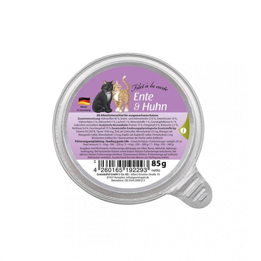 Granatapet Wet Cat Food: Filet á La Carte Duck & Chicken 85g