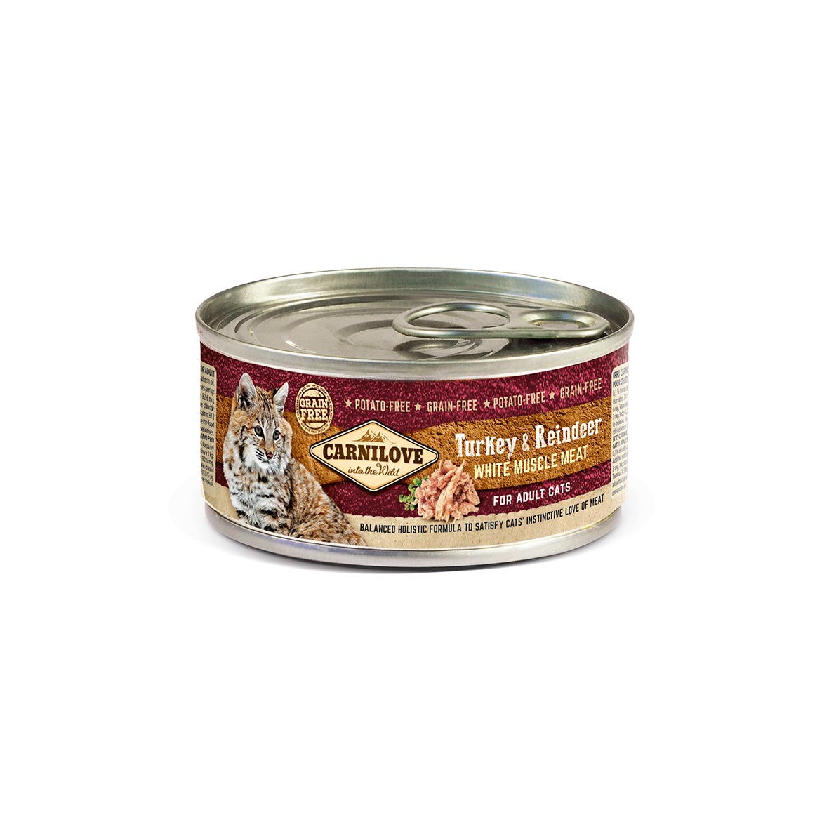 Carnilove Wet Cat Food: Can Adult Turkey & Reindeer 12x100g