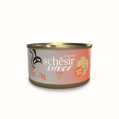 Schesir Silver Wet Cat Food: Senior Chicken in Broth 70g