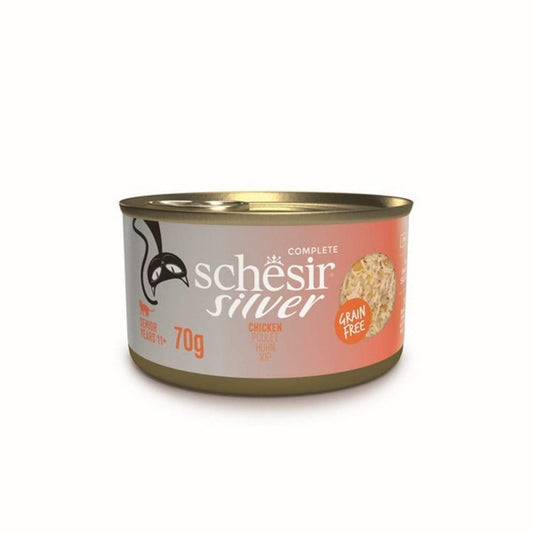 Schesir Silver Wet Cat Food: Senior Chicken in Broth 70g